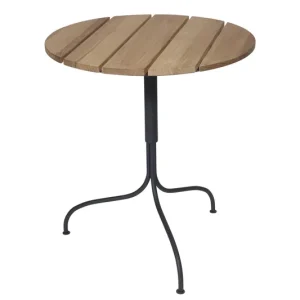 Akleja cafébord - Teak/mörkgrå 65 cm från Grythyttan Stålmöbler- Bra Möbler Fri frakt