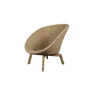 Peacock loungefåtölj - Taupe/teak från Cane-line- Bra Möbler Fri frakt