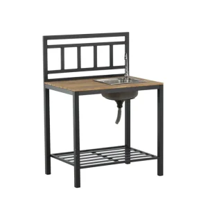 Snabb leverans Mexico utekök - Svart/teak från Venture Design- Bra Möbler