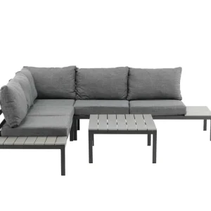 Beställ nu Odense soffgrupp - Svart/grå 2st 2-sitsavslut, hörn & bord 90x70 cm från Venture Design- Bra Möbler