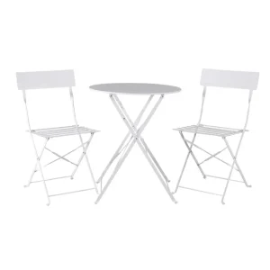 Marseille caféset - Vit 2 stolar & bord 60 cm från Venture Design- Bra Möbler Expressleverans