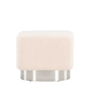Newton pall - Silver/offwhite 45 x 45 cm från Venture Design- Bra Möbler Beställ idag