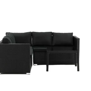 Kuba soffgrupp - Svart med svart dyna 2st 2-sitsavslut, hörn & bord 70x70 cm från Venture Design- Bra Möbler Billig