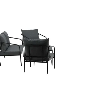 Endast idag Sopot soffgrupp - Svart med grå dyna 2-sitssoffa, 2 fåtöljer & 2 bord från Venture Design- Bra Möbler