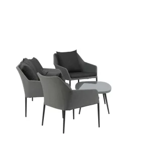 Lägg i varukorgen Spoga soffgrupp - Svart med grå dyna 2-sitssoffa, 2 fåtöljer & bord 60 cm från Venture Design- Bra Möbler