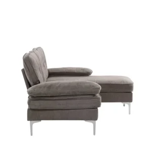 Remis 3-sitssoffa - Krom/mörkgrå 241-118 x 85 cm från Venture Design- Bra Möbler Lågt pris