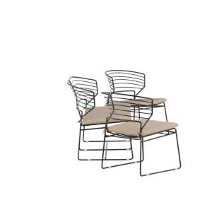 Fri frakt Milano soffgrupp - Svart med beige dyna 2-sitssoffa & 2 fåtöljer från Venture Design- Bra Möbler