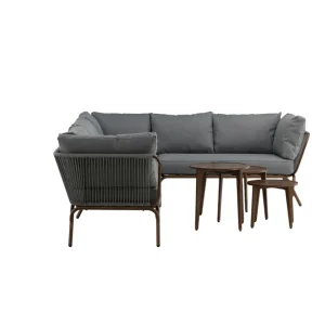 Beställ idag Roxo soffgrupp - Grå med grå dyna 2st 2-sitsavslut, hörn, mitt & satsbord från Venture Design- Bra Möbler