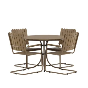 Holmsund matgrupp - Beige/beige 4 stolar & bord 103 cm från Venture Design- Bra Möbler Snabb frakt