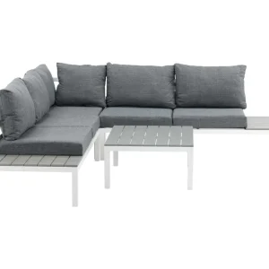Trygg betalning Odense soffgrupp - Vit/grå 2st 2-sitsavslut, hörn & bord 90x70 cm från Venture Design- Bra Möbler