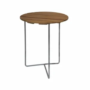 Bord 6B - Teak/galvat 60 cm från Grythyttan Stålmöbler- Bra Möbler Nedsatt pris