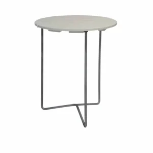 Fynd Bord 6B - Vitlackad ek/galvat 60 cm från Grythyttan Stålmöbler- Bra Möbler