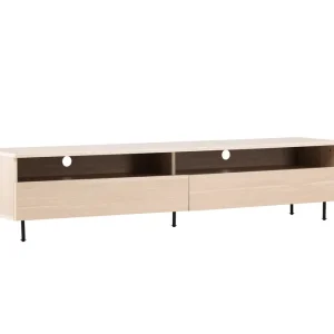 Kundfavorit Navarra TV-bänk - Matt svart/whitewash 180 x 40 cm från Venture Design- Bra Möbler