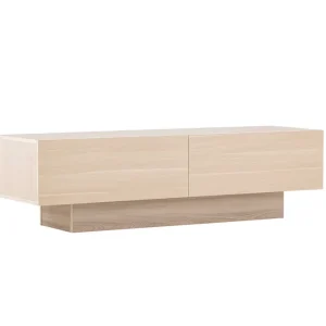 Erbjudandepris Cuenca TV-bänk - Whitewash/glas 160 x 47 cm från Venture Design- Bra Möbler