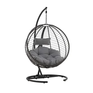 Bacolod hängstol - Svart/mörkgrå från Venture Design- Bra Möbler Erbjudande