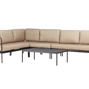Pehnna soffgrupp - Svart/sand 2st 2-sitsavslut, hörn, mitt & bord 120x70 cm från Venture Design- Bra Möbler Kundfavorit