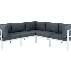 Fri frakt Copacabana soffgrupp - Vit med grå dyna 3 hörn & 2 mitt från Venture Design- Bra Möbler