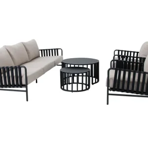 Kundfavorit Billdal soffgrupp - Antracit med taupe dyna 3-sitssoffa, 2 fåtöljer & 2st bord 55/75 cm från Selected Exclusive- Bra Möbler