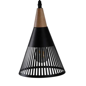 Gruid taklampa - Svart/natur 18 cm från Venture Design- Bra Möbler Lågt pris