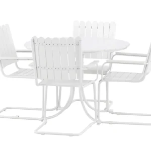 Rabatt Holmsund matgrupp - Vit/vit 4 stolar & bord 100 cm från Venture Design- Bra Möbler