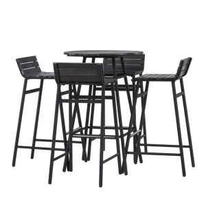 risnedsättning Mexico barset - Svart 4 stolar & bord 65 cm från Venture Design- Bra Möbler