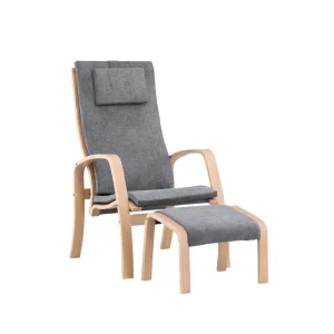 Grötö fåtölj - Ek/mörkgrå från Venture Design- Bra Möbler Erbjudande