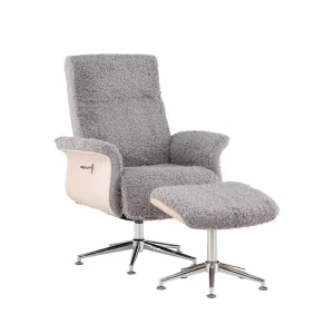 Begränsat antal Hagön fåtölj - Grå Inkl. fotpall från Venture Design- Bra Möbler