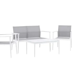 Break soffgrupp - Vit/grå 2-sitssoffa, fåtöljer & bord 90x60 cm från Venture Design- Bra Möbler Trygg betalning