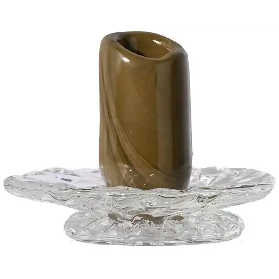 Extra rabatt Lara Candlestick Ljusstake 9 cm, Grön / Klar