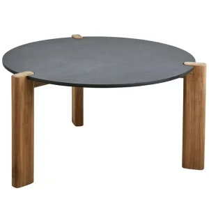 Domino soffbord - Antracit/Teak 70 cm från Brafab- Bra Möbler Snabb frakt