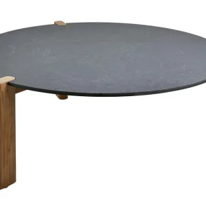 Domino soffbord - Antracit/Teak 90 cm från Brafab- Bra Möbler Snabb frakt