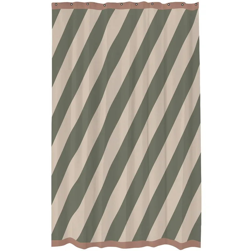 Diagonal Duschdraperi 150x200 cm, Olivgrön Extra rabatt