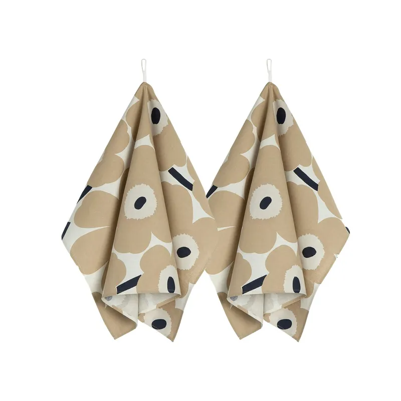 Endast idag Pieni Unikko Kökshandduk 47x70 cm 2-pack, Beige