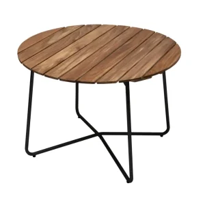 Snabb leverans Bord 9A 100 - Teak/svart 100 cm från Grythyttan Stålmöbler- Bra Möbler