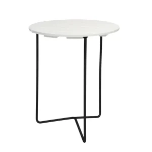 Bord 6B - Vitlackad ek/svart 60 cm från Grythyttan Stålmöbler- Bra Möbler Säker betalning
