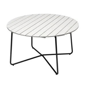 Bord 9A 120 - Vitlackad ek/svart 120 cm från Grythyttan Stålmöbler- Bra Möbler Nyhet