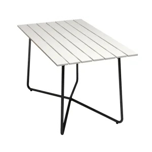Bord B25A - Vitlackad ek/svart 120 x 70 cm från Grythyttan Stålmöbler- Bra Möbler Kampanjpris