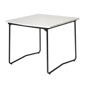 Bord B31 - Vitlackad ek/svart 84 x 92 cm från Grythyttan Stålmöbler- Bra Möbler Snabb leverans