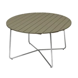 Erbjudandepris Bord 9A 120 - Ljusgrön lackad ek/galvat 120 cm från Grythyttan Stålmöbler- Bra Möbler
