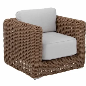 Vermont fåtölj - Natur med beige dyna från Sunzo- Bra Möbler Säker betalning