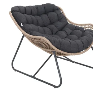 Rea Tampa loungefåtölj - Natur med grå dyna från Sunzo- Bra Möbler