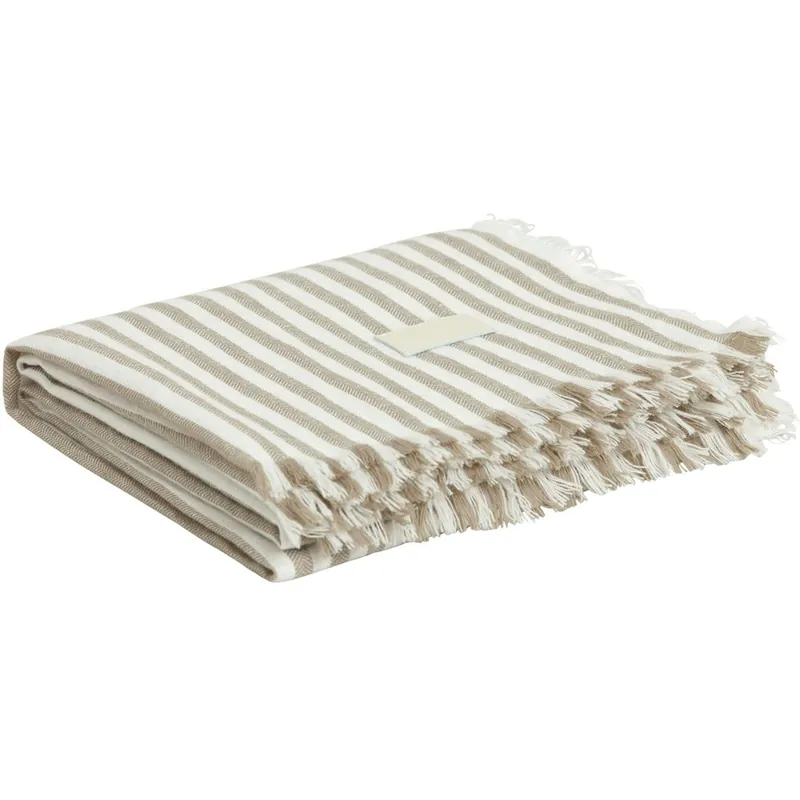 Begränsat antal Light Stripe Pläd 130x180 cm, Cold Beige
