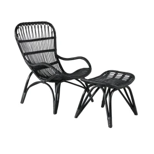 Sänkt pris Ella loungefåtölj - Svart/offwhite från Venture Design- Bra Möbler