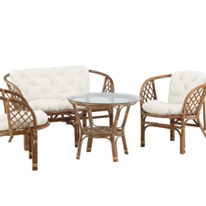 Wera soffgrupp - Mörk valnöt 2-sitssoffa, 2 fåtöljer & bord 55 cm från Venture Design- Bra Möbler Rea