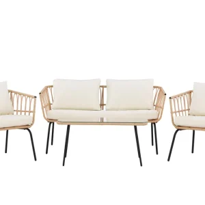 Ortigia soffgrupp - Transparent 2-sitssoffa, 2 fåtöljer & bord 95 x 50 cm från Venture Design- Bra Möbler Outlet