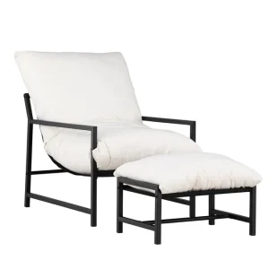 I lager Corso loungefåtölj - Svart/beige från Venture Design- Bra Möbler
