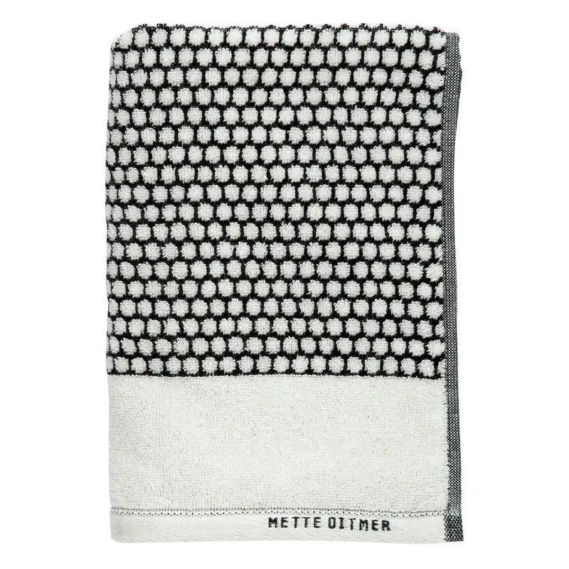 Billig Grid Handduk 50x100 cm, Svart/Off-White