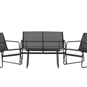 Begränsat antal Scopello soffgrupp - Svart 2-sitssoffa, 2 fåtöljer & bord 75 x 45 cm från Venture Design- Bra Möbler