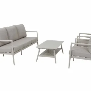 Bilbao soffgrupp - Beige med beige dyna 3-sitssoffa, 2 fåtöljer & bord 120x60 cm från Selected Home- Bra Möbler Snabb frakt