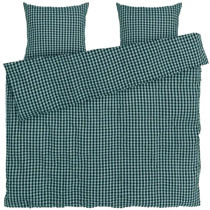 Bæk & Bølge Påslakanset 200x220 cm, Grön / Ljusblå Sänkt pris